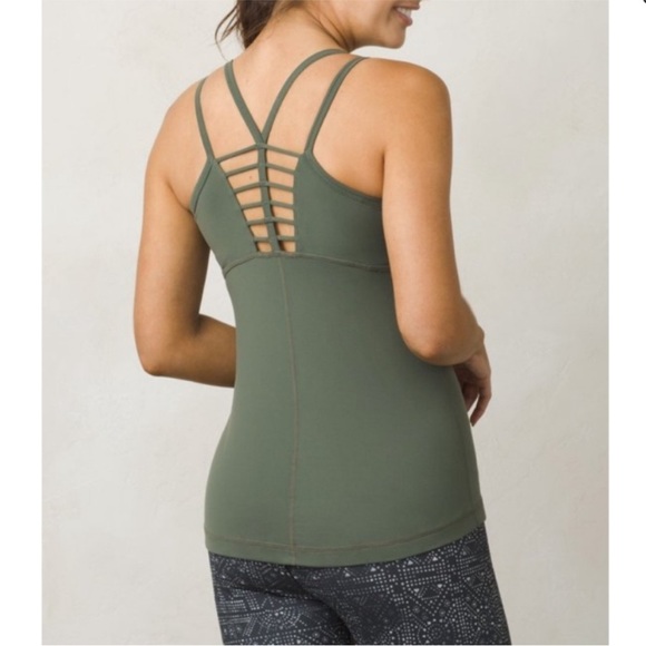 Prana Tops - PrAna Women's Naturale Tank Top in Forest Green Size Medium Strappy Detail